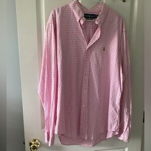 Ralph Lauren Classic Fit pink/ white with pony logo XL